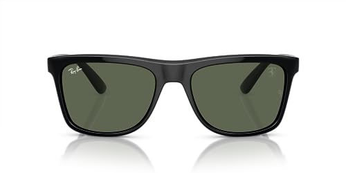 Ray-Ban RB4413M Scuderia Ferrari Collection Sunglasses, Black/Dark Green, 57 mm