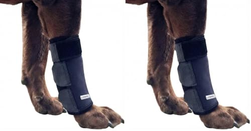 Image of Labra Dog Front Leg Brace - Compression Wrap with Adjustable Straps - Dog Wrist Brace for Support - Leg Sleeve to Stop Licking - Aid in Wound Care and Recovery - Large /Extra Large (Pack of 2)