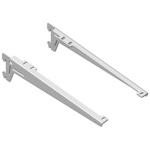 DIY Element System WINKEL-TRÄGER - Formschöner Abschluss der Regalseite zur Auflage von Holzböden - 280 mm, Stahl, Weiß, 2 Stk.