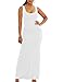 YUNY Women Round Neck Stripe Bodycon Tank Top Sexy Long Dress As Picture XL