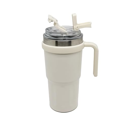 Image of NERTZ Tumbler 1100ml Stainless Steel Insulated | Double Wall Vacuum Bottle with Straw Lid & Wide Mouth Lid | Hot & Cold Bottle Leak Proof, BPA Free for Gym, Travel, Office (White)