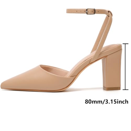 Image of Susanny Women's Heels Closed Pointed Toe Strappy Stiletto Pump Dressy Shoes