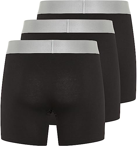 Calvin Klein Pack de 3 Calzoncillos Bóxer Algodón Elástico, Negro (Black)