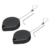 MECCANIXITY Retractable Security Cable Lock,Remote Control Security Lock,Remote Control Anti-Lost Rope with Double-Sided Adhesive for TV,DVD,Hardware Cable Lock 2Set Black 59.06' Length