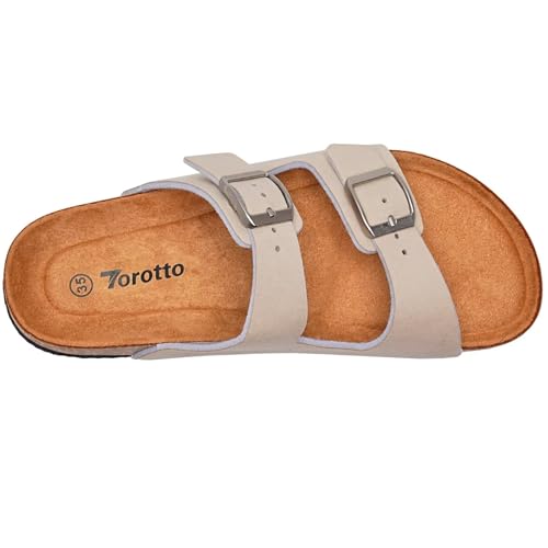 Image of Torotto Kids Sandals Boys Girls Slide Summer Non-slip Cork Glitter Toddler Slippers with Adjustable Straps for Indoor & Outdoor