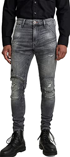 Jean 3D Zip Knee Skinny G-STAR RAW 5620 Basalte côtelé Vintage 33W / 34L pour Homme