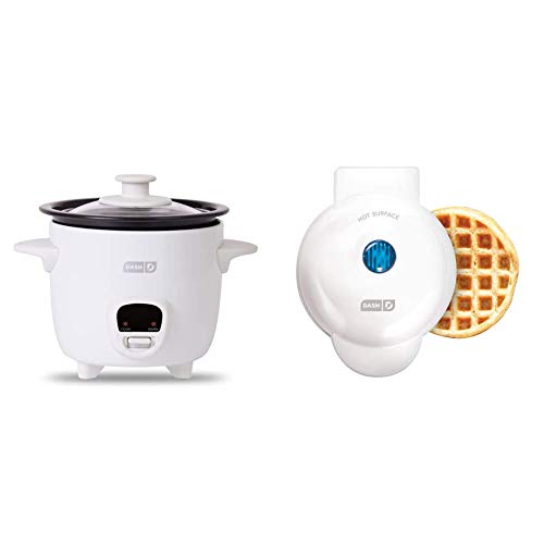 DASH Mini Rice Cooker and Mini Waffle Maker Bundle | Make Rice, Oatmeal and Waffles