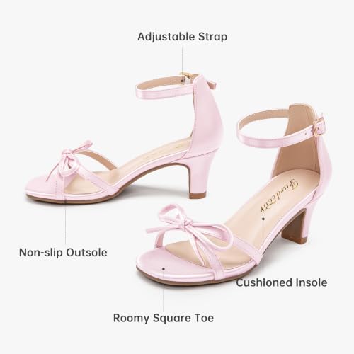 Image of Furdeour Heels for Girls Dress Shoes Bow Sansals Flower Girl Big Kids Teen