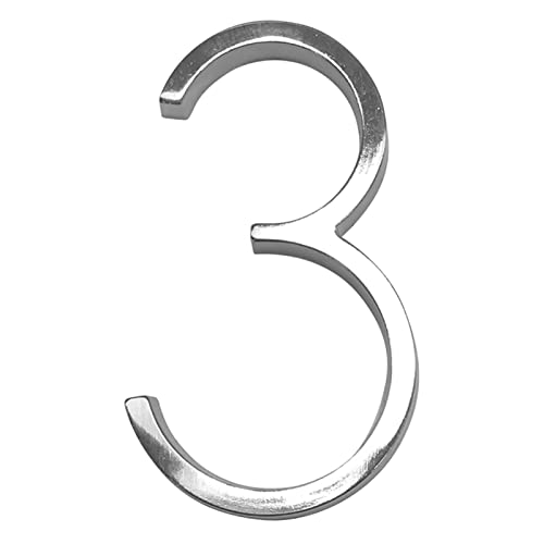 Numéro de maison 12 cm finition Satin Nickel 3 design argenté de haute qualité