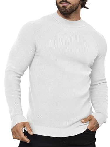Mens Mock Neck Sweater Slim Fit Half Turtleneck Knit Sweaters Short Turtle Neck Lightweight Long Sleeve2