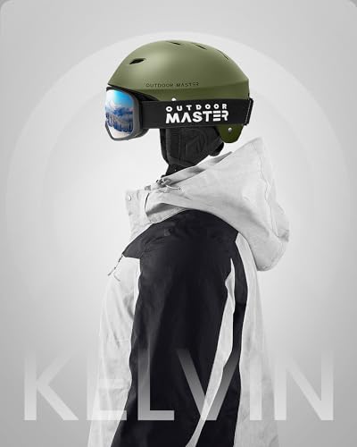 Image of OutdoorMaster Kelvin Ski Helmet - Snowboard Helmet for Men, Women & Youth (Green,S) | Ski & Snowboard Use,Fits Men,Women & Youth,ASTM Certified Impact Protection,Adjustable Ventilation