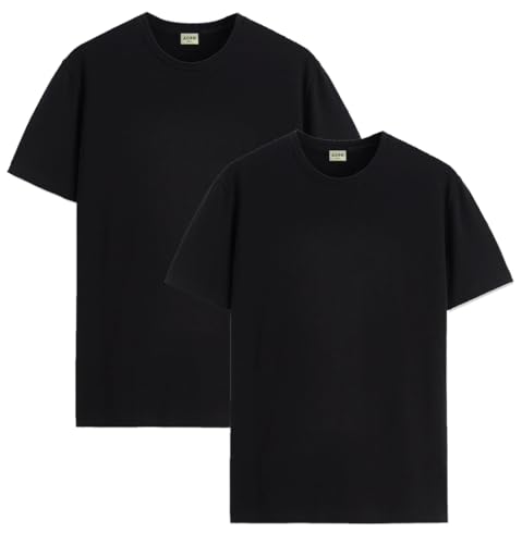 Image of ADRO Men's Cotton Regular Fit Combo Plain Solid T-Shirt Pack of 2