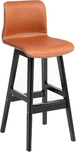 Tabourets de bar en cuir synthétique de qualité supérieure et pieds en bois massif