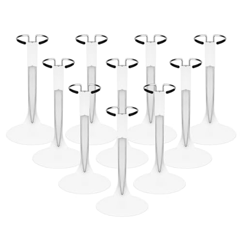 Image of 10 Pcs Doll Stand Adjustable Doll Display Stand, Action Figure Stand Holder 1 /6 Scale Dolls Support Stand for 8 inch to 12 inch Dolls Accessories (White)