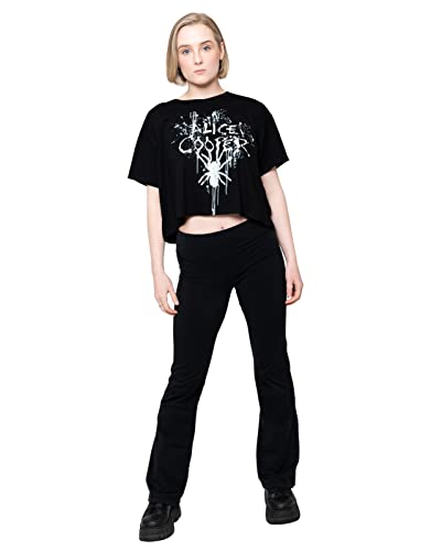 Générique Alice Cooper Femme T Shirt Noir Spider Splatter Glow Ink Officiel Boxy Fit - Les Beatles, Paul McCartney, John Lennon, RIngo Starr, George Harrison Générique Alice Cooper Femme T Shirt Noir Spider Splatter Glow Ink Officiel Boxy Fit – Image 3