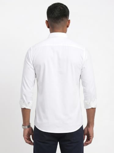 Image of DOXIC Men's Cotton Shirt with Spread Collar Neck Full Sleeves Classic Style Solid Pattern Regular Fit and Standard Length | Formal & Casual Wear Shirts