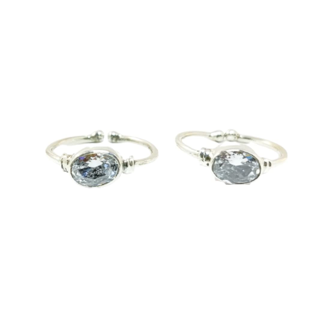 JSAJ TOERING CHUTKI BICHIYA IN SIMPLE DESIGN WITH OVAL STONE AND FOR GIRLS AND WOMENS IN PURE SILVER WHICH IS COMFORTABLE DURABLE AND ADJUSTABLE (Cubic Zirconia) (B09WLPSL2B) Amazon Price History, Amazon Price Tracker
