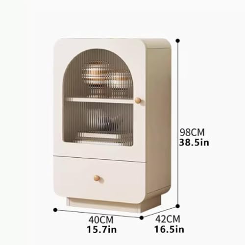 Vitrine mit Glastüren, Aufbewahrungsschrank aus Metall für Sammlerstücke, Büro und Wohnzimmer, stilvolle Vitrinen für Küche und Heimdekoration – Bild 4