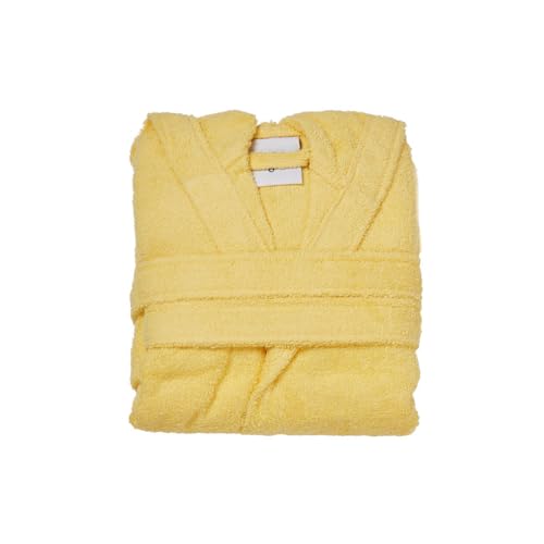 10XDIEZ Albornoz de Ducha Infantil para niño y niña 100% Algodón de Rizo (Rizo Amarillo - 8 años)