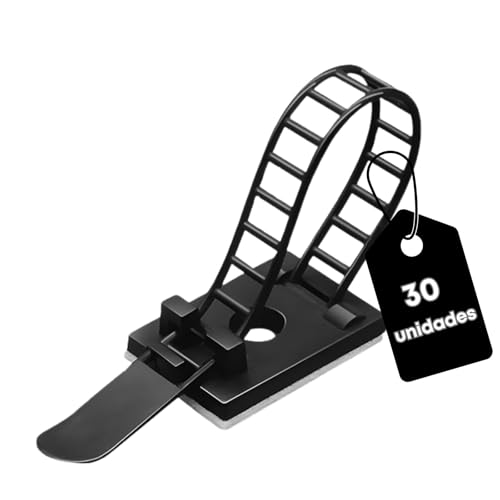30 uds Sujeta Cables Adhesivos. Recoge Cables. Organizador Cables Escritorio, Pared, Mesa. Cable Management. Grapas...