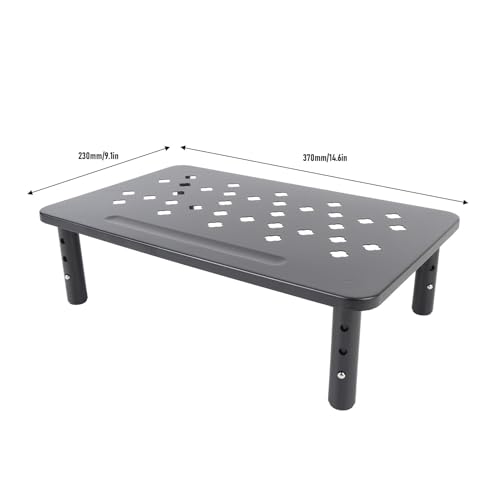 Monitor Stand Riser, capacidad 20 kg, 3 niveles de altura | Construcción en ABS y acero al carbono, orificios ventilados, almacenamiento bajo escritorio, uso en oficina en casa miniatura 2
