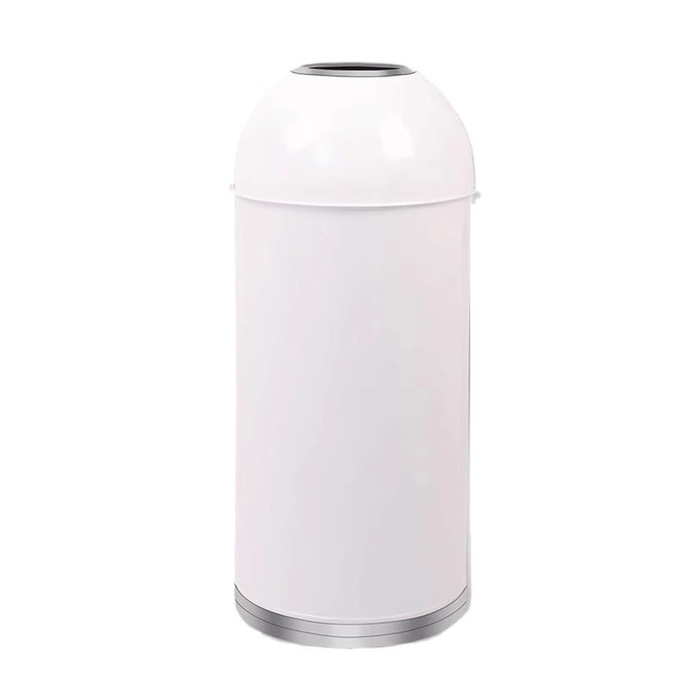 Outdoor Trash Can Kreatywny kosz na śmieci Kosz na śmieci ze stali nierdzewnej Duża pojemność komercyjna sklep z herbatą mleczną Hotel Centrum handlowe (biały, 35L)