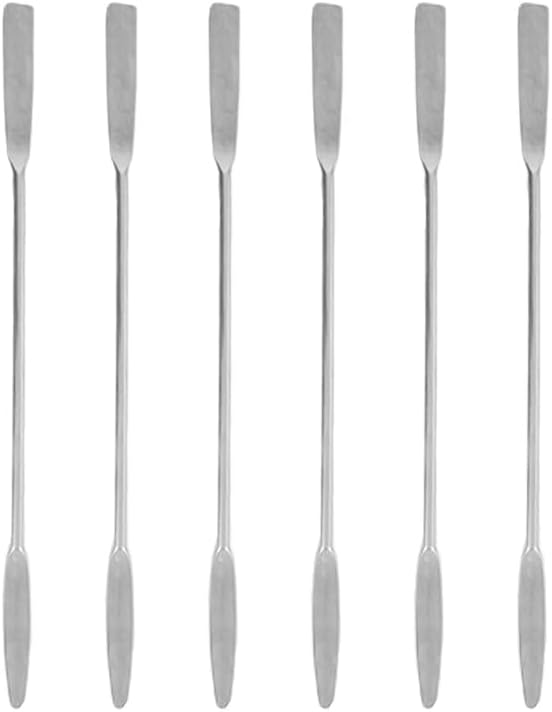 5-Piece Stainless Steel Micro-Scraper Set, Double-Ended Laboratory Spatulas with Square and Round Tips for Cosmetic, Kitchen Use