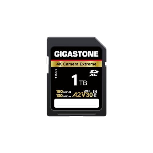 Image of 【5-Years Data Recovery】 GIGASTONE 1TB SD Card, 4K Camera Extreme, Speed Up to 160MB /s, UHS-I A2 V30 U3 C10 SDXC Memory Card High Speed, Compatible with Kodak Olympus Digital Camera