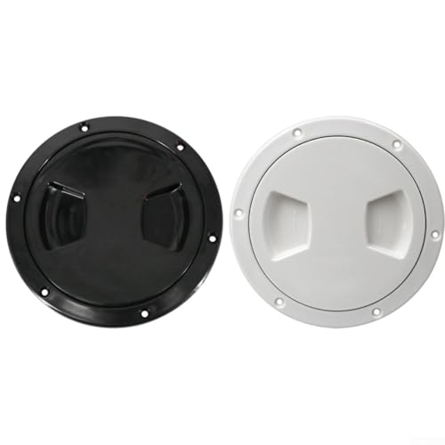 Cubierta redonda de ABS de 5 pulgadas para uso marino, con diseño antideslizante y a prueba de fugas resistente a la intemperie para escotilla de inspección de yates y barcos (negro)