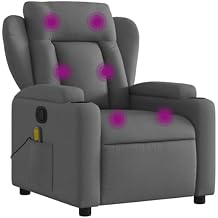 vidaXL Massage Recliner Chair Dark Grey Fabric