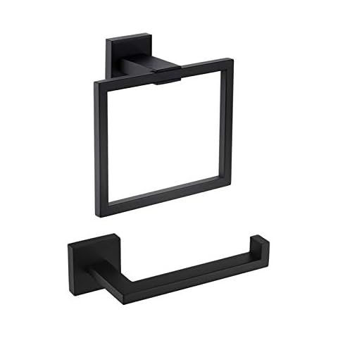 KES Black Stainless Steel Bathroom Set Cover