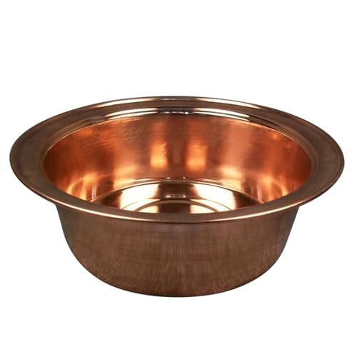 Lavabo para pies de cobre puro con borde liso artesanal