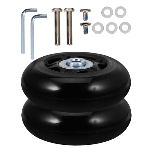 OFFIGAM 2個 静音転ラバー製行李箱替換輪 スーツケース用耐摩耗車輪 軸対応 交換用キャスターホイール 安定性向上で快適移動