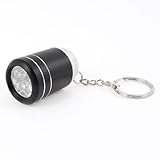 falotier en anglais  Ruilogod Noir Shell en alliage 6 LED à lumière blanche Lampe falot avec anneau porte-clés