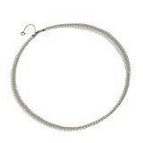 Joyas 18K para Mujer, Collar Mujer Collares con Colgante de Perlas Blancas, Oro, Circonitas
