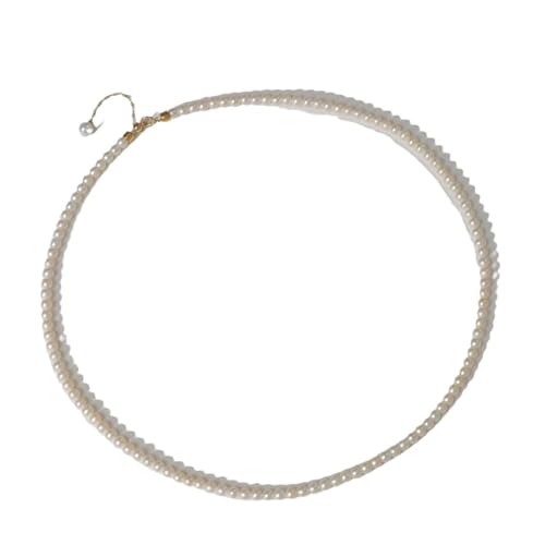 Collier pour femme en or anti-ternissement avec perles blanches de luxe