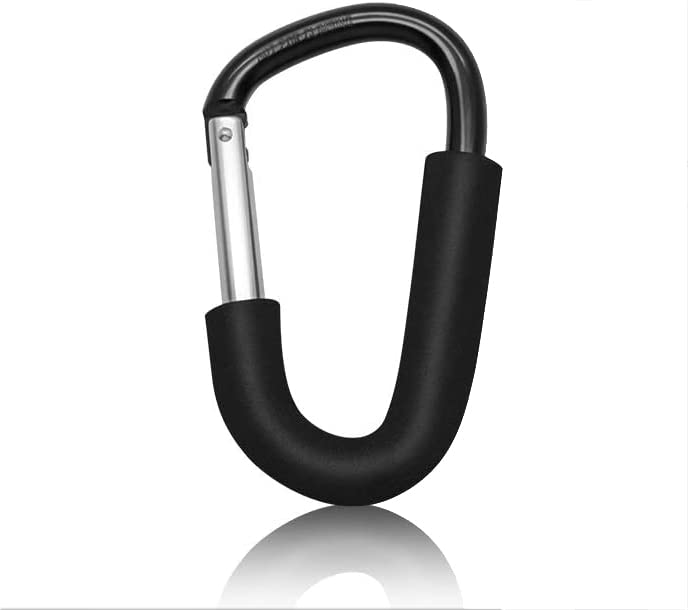 BeiLanD Shape Large Buggy Carabiner Hook,Pram Pushchair Stroller Clip,Shopping Accessories Bag Holder Hook,14cm(5.5") Black
