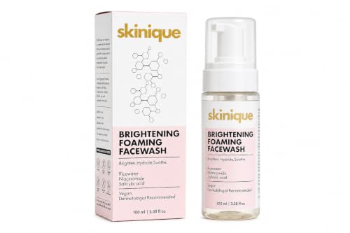 Image of Brightening Foaming Face Wash with 2% Salicylic Acid, Rice Water & Niacinamide | Gentle Daily Cleanser for Oil Control, Pore Cleansing | Hydrating Face Wash for Men & Women | 100ml