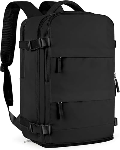 Image of Travel for Women and Men, Airline Approved Carry On Backpack, Flight Approved Waterproof Small Hiking Daypack, Casual Sports Luggage for Airplane Travel, Black