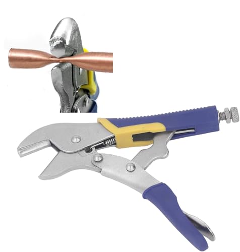 Tissting Alicate de Bloqueo, C45 Acero Pinzas de Presión Alicates Grip Alicate de Mandíbula Recta Alicate de Pico de Loro Alicates para Soldar para Sujeción Sellado Tubos de Cobre de Hasta 7mm