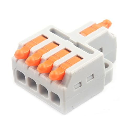 JOYELEC 13 Piezas D1-4 Conectores Eléctricos,1 Entrada y 4 Salida,Adecuado para 0.08-2.5(4.0) mm²cables,250V,32A,Conectores de Empalme de Cable Compactos,Bloques de Conexión Eléctrica