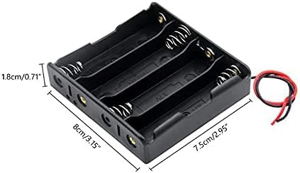Image of QBM 18650 Battery Case Holder with Lead Wire Bundle 3.7V DIY Battery Storage Box in Series (Pack of 2) (4 Cell Holder) Multicolor