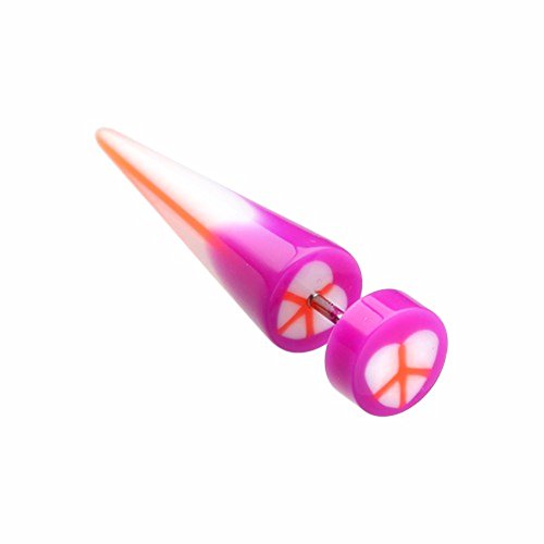 Wildklass Jewelry FT-321-18068-PU Peace Heart Uv Acrylic Wildklass Fake Tapers cover