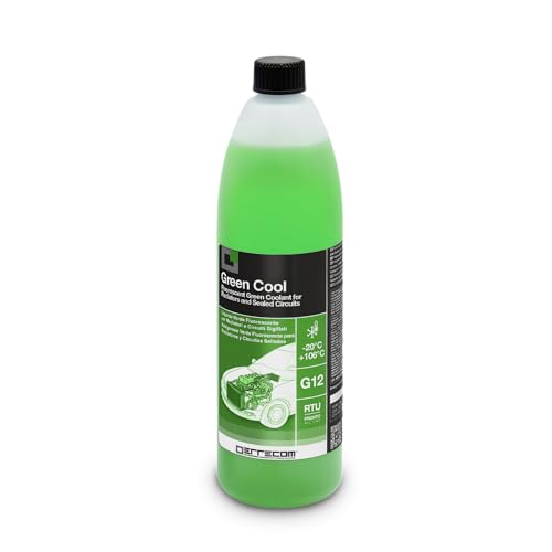 ERRECOM Green Cool, Líquido para Radiador Verde -20°C, anticongelante G12 con Paquete inhibidor de Base orgánica Oat, Listo para Usar, 1 Litro