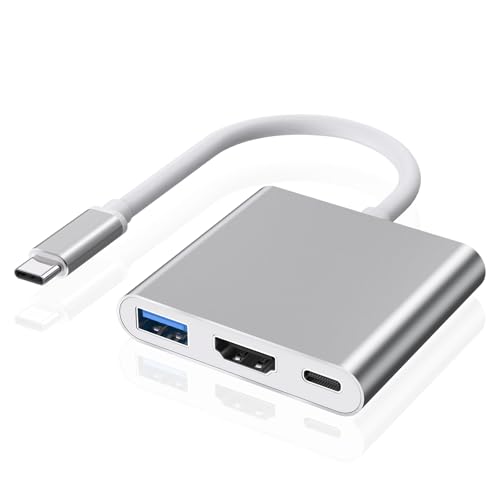 GOPALA USB C to HDMI Multiport Adapter, 3-in-1 4K HDMI to USB-C Adapter with 100W PD & USBA 3.0 Port Multiport Digital AV Converter for MacBook Pro/Air/iPad/iPhone15/ 16/Laptop/Monitor/Switch