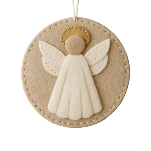 Adorno de fieltro hecho a mano para decoración de árbol de Navidad y kit de manualidades familiares con suministros completos (una persona)