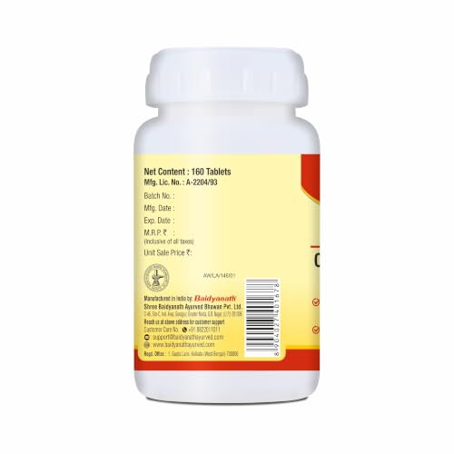 Image of Baidyanath Ayurved Chandraprabha Bati 160 Tab | UTI, Uric Acid & Urinary Health | With Shilajit, Triphala & Guggulu