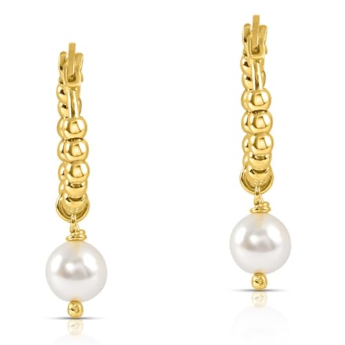 Image of ZAVYA 925 Sterling Silver Cubic Zirconia Circular Gold Plating Earrings | | Gift for Women and Girls | With Certificate of Authenticity and 925 Hallmark