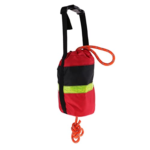 Wurfsack Rettungswurfleine/Schwimmseil Mit Tasche - 31 Meter Reflektierendes Seil Rot Schwarz Tasche
