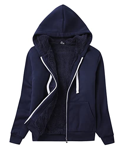 Image of SWISSWELL Hoodies for Women Winter Fleece Sweatshirt - Full Zip Up Thick Sherpa Lined Hooded Jacket